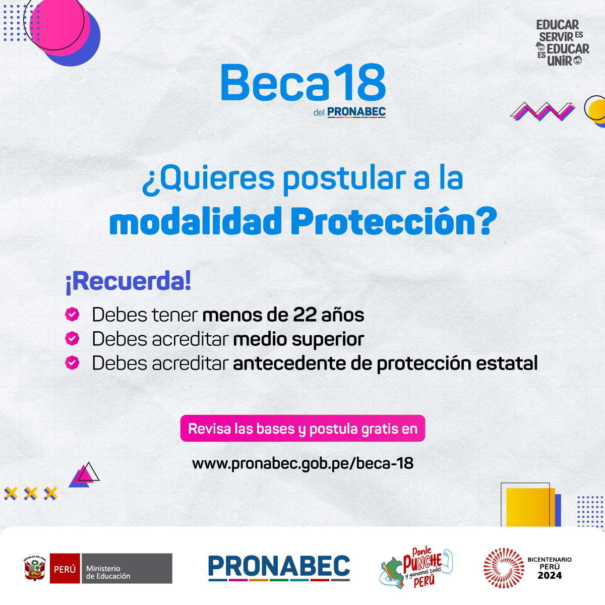 Beca 18-2025 - Modalidad proteccion